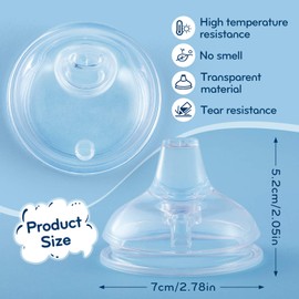 Nuanchu 4 Pieces Sippy Spout Nipples Compatible with Comotomo Baby Bottles, Duckbill Cross Silicone Bottle Nipples Variable Flow Conversion