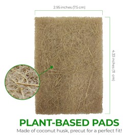 AIRNEX - almohadillas para orejas biodegradables para platos - Paquete de 12 almohadillas para orejas de fibra de coco para platos - almohadillas para orejas de fregado antiarañazos, para ollas y sartenes