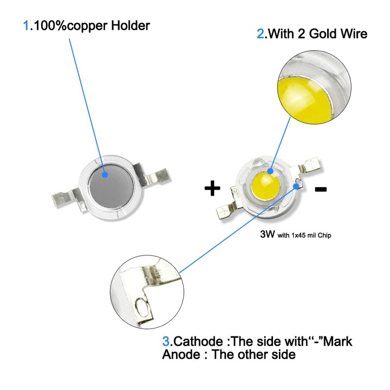 GuuYebe LED Chip, High Power Bulb Lamp Bright Lighting Natural