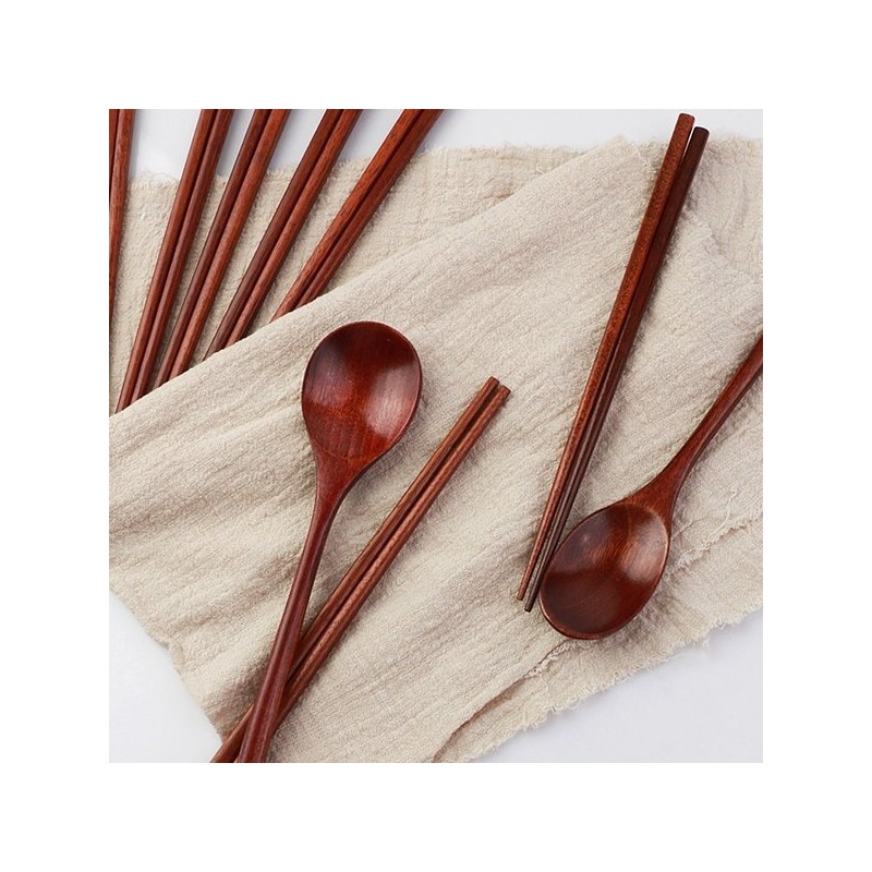 Nature Wood Wide Cutlery Set for 5 / Lacquered Wooden