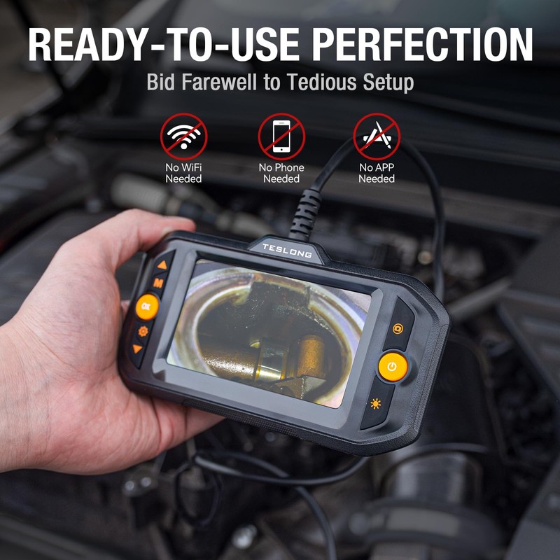 Teslong Dual Lens Endoscope Inspection Camera, 4.3 Inch Screen Inspection