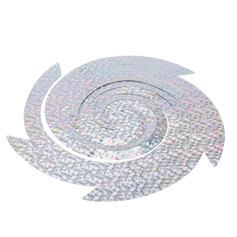 6PCS Bird Repellent Reflector Silver Spiral Bird Repellent Sheet Scare