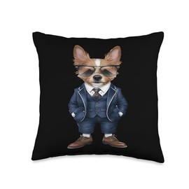 Men Woman Schipperke Suit Schipperke Throw Pillow