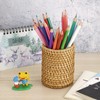 JuxYes Handmade Rattan Pencil Holder Woven Pen Container Pen Cup
