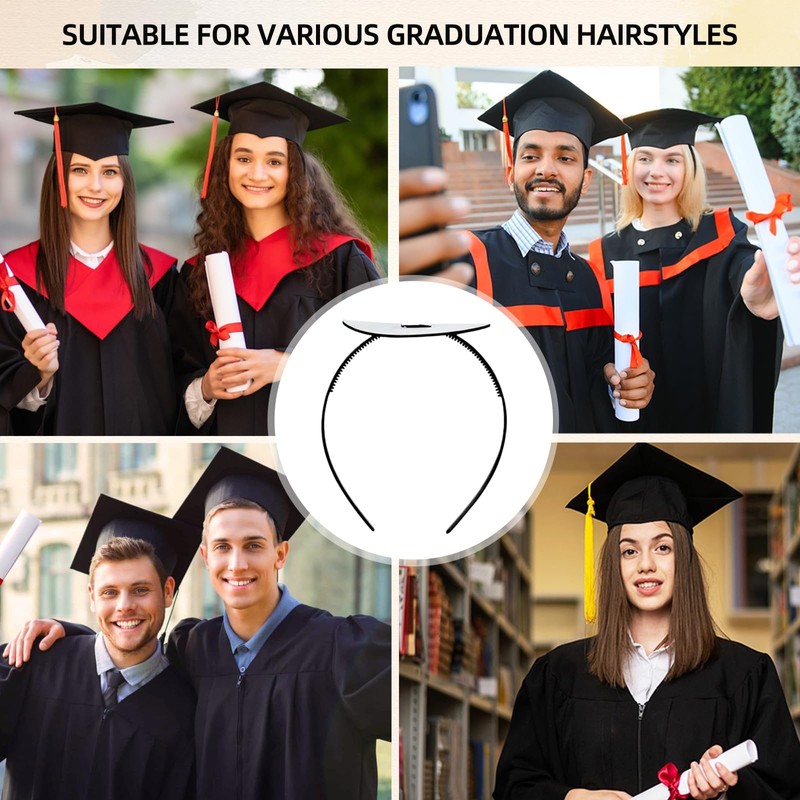 LQTSLFM Bachelor Hat Headband, Graduation Hat Headband Insert, Black, Graduation