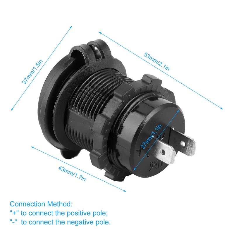 Dual USB Car Charger Lighter Socket Car Modification with Voltmeter