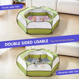 Pawaboo Washable Pee Pads for Dogs, 2 Pack 43in Pet Absorbent Hexagon Mats Reusable Dog Playpen Liner, Waterproof Small Animals Cage Tent Pee Pad with Soft Fleece, Indoor/Outdoor Pet Fence Mat, Purple