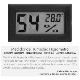 Mercader Digital Termómetro Higrómetro Digital Medidor Sensor Humedad Lcd