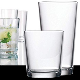 Home Essentials 9650 Alanya 16 Pieces Drinkware Set, Clear