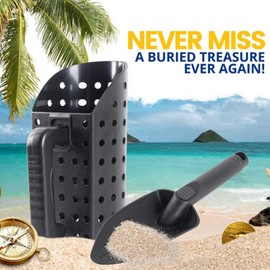 Metal Detector Sand Scoop ABS Plastic Sand Scoop and Trowel for Treasure, Metal Detector Beach Sand Scoop Portable Ergonomically Sand Scoop and Trowel, Scoop Capacity: 1/2 Gallon