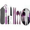 Portable Travel Reusable Utensils Silverware with Case,Travel Camping Cutlery set,Chopsticks