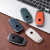 LJMTBKAN for Mercedes Key Fob Cover,Aluminum Leather Key Case Compatible