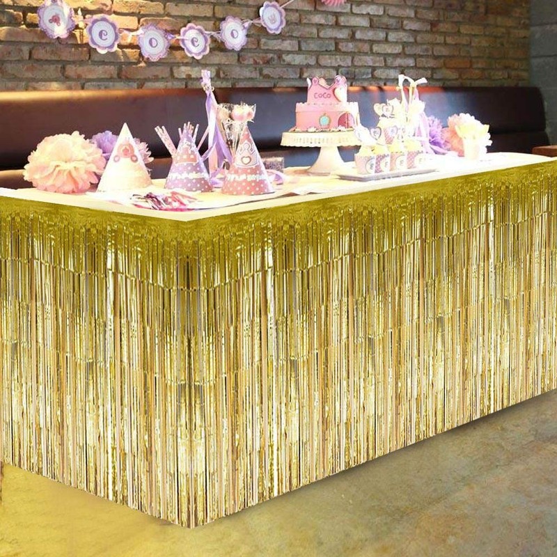 Wifehelper Fringe Table Skirt Fringed Table Skirt Suitable For Round
