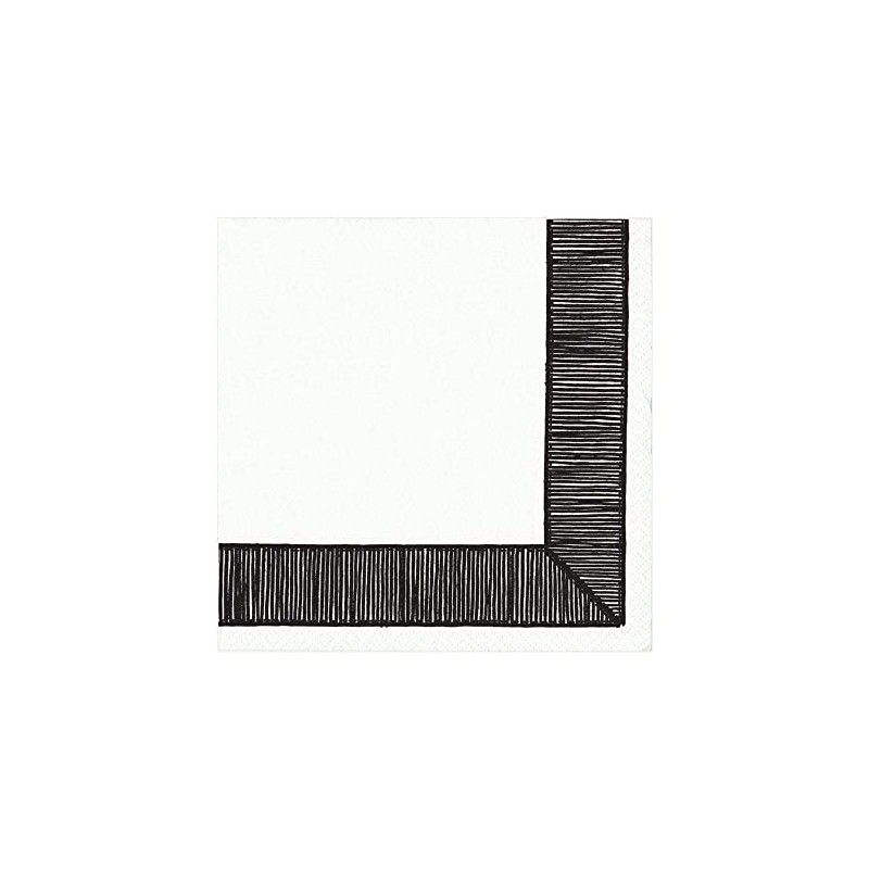 Caspari Ribbon Border Paper Luncheon Napkins in Black - 20