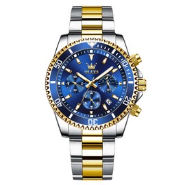 OLEVS Men's Watch Stylish Popular Fashion Quartz Wristwatch for Men Stainless Steel Band Casual Waterproof Luminous Easy-to-Read Dial Business Watch, Modern