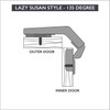 Ilyapa Corner Cabinet Hinges Satin Nickel, 2 Pack - Self