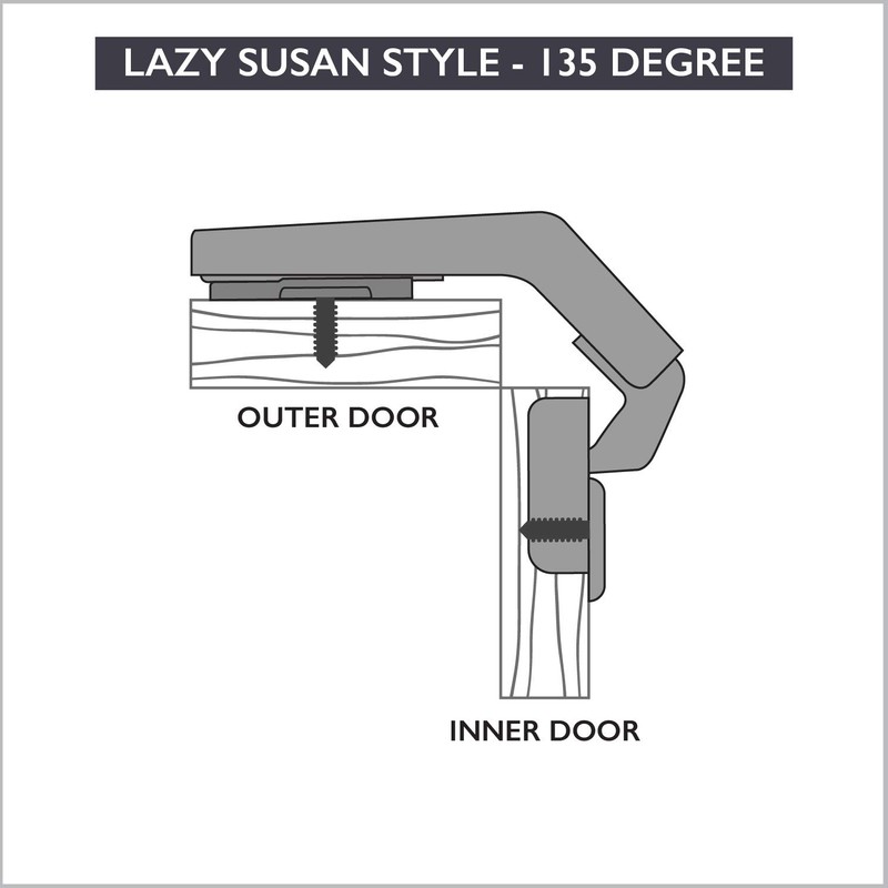 Ilyapa Corner Cabinet Hinges Satin Nickel, 2 Pack - Self