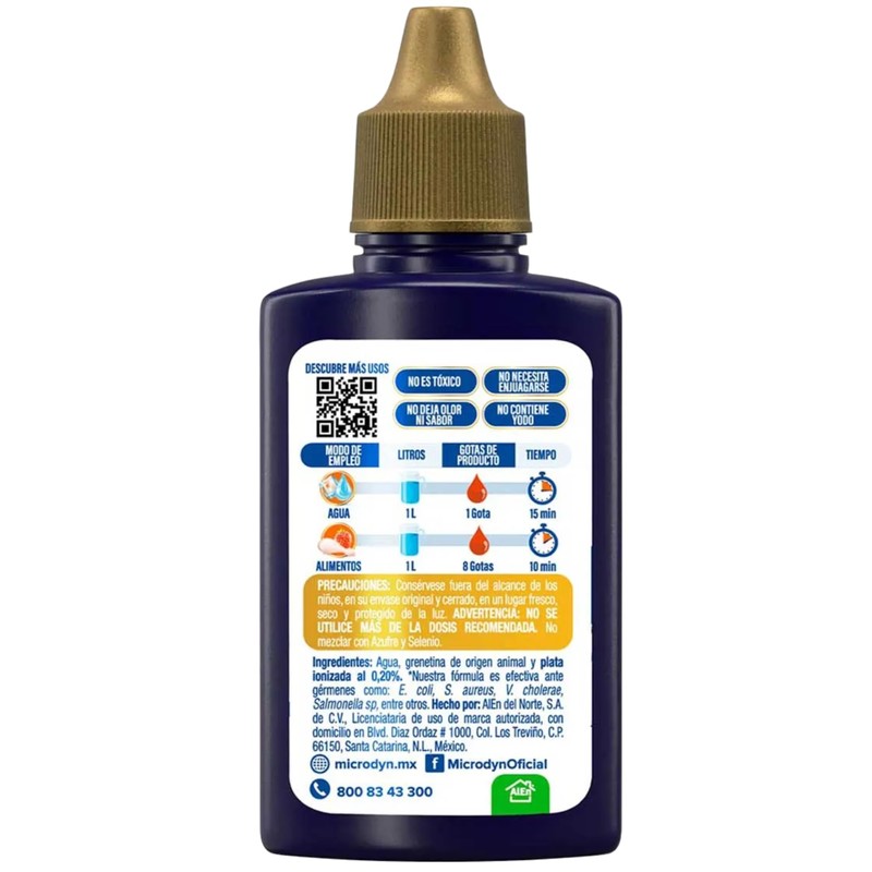 Microdyn Fruit and Vegetable Wash Solution with Ionized Silver, Non-Toxic,