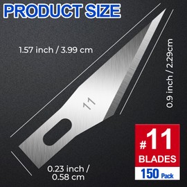 DIYSELF 150 PCS Exacto Knife Blades 11, Sharp Hobby Knife Blades, High Carbon Steel Craft Knife Blade, #11 Replacement Exacto Blade for Art, Scrapbooking, Stencil, Paper Cutting