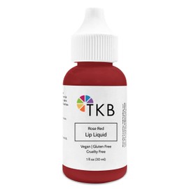 TKB Lip Liquid Color | Liquid Lip Color for TKB Gloss Base, DIY Lip Gloss, Pigmented Lip Gloss and Lipstick Colorant, Moisturizing, Made in USA (1floz (30ml), Rose Red)