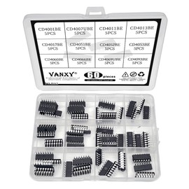 VANXY 12Values*5Pcs=60Pcs CD40 Series Logic Chip IC Kits DIP CD4001BE CD4007UBE CD4011BE CD4013BE CD4017BE CD4051BE CD4052BE CD4053BE CD4060BE CD4066BE CD4069UBE CD4093BE