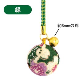 Zoon Flower Crepe Bell (Diameter 1.0 inch (25 mm), 0.3 inch (8 mm), Japanese Pattern Crepe Rooting Charm, Key Holder, Large, Large Bell, Polyester