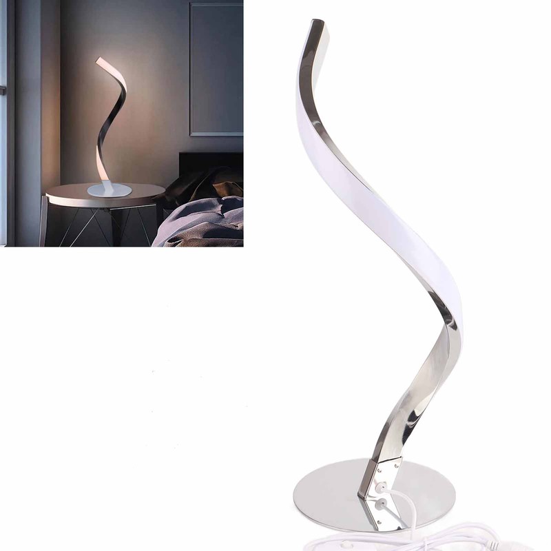 SShaped LED Spiral Table Lamp Reading Light Small Night Light
