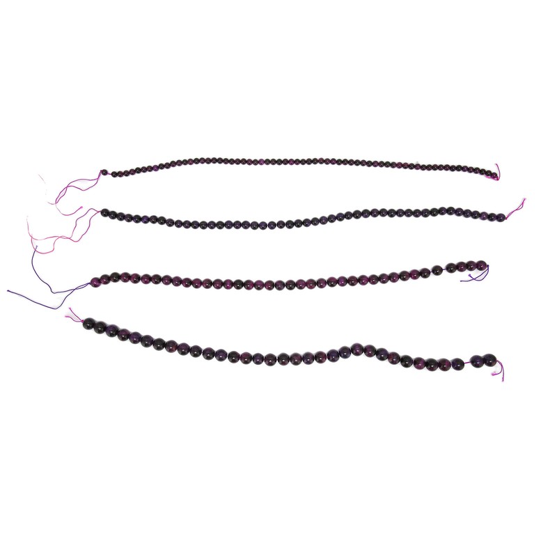 4pcs Natural Stone Tiger Eye Round Beads Bracelet Tiger Eye