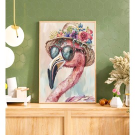 Flamingo 5D Diamond Painting Kit - Adult Art, Gem Art for Home Wall Decor (12x16inch)