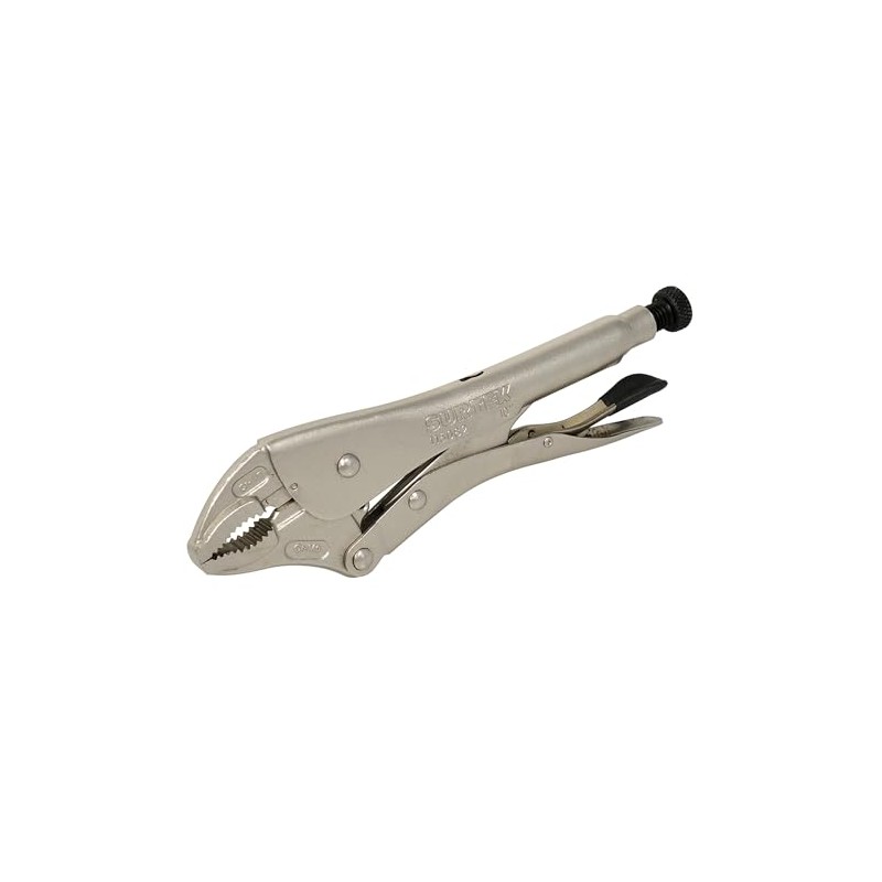 Surtek 115082 Pinza de presión cromada quijada curva de 10"