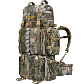 NEW VIEW Hunting Backpack for Men 80L, Camo Bag for Deer, Elk, Waterproof Daypack with Rain Cover & Frame