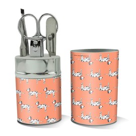 Dalmatian Dogs Fun Pattern Stainless Steel Manicure Pedicure Grooming Beauty Care Travel Kit