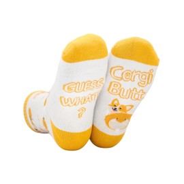 INNObeta Corgi Gifts for Corgi Lovers, One Size Crew Socks, Guess What