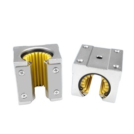 SBR20UU 20mm Linear Bearing Block 2Pcs, 2 Pack 20mm Linear Motion Open Slide Bearing Block for SBR20 Linear Rail as CNC Router Part, Made by Aluminum and Engineering Plastic from Bopaodao
