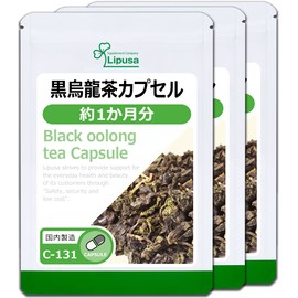 Lipsa C-131-3 Black Oolong Tea Capsules, Approx. 1 Month Supply x 3 Bags (90 Capsules x 3 Bags), Supplement, Diet, Catechin, Polyphenol, Made in Japan