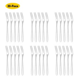 30 Pack Appetizer Dessert Forks, Stainless Steel Mini Salad Fruit Tasting Forks, 5.1inch Cocktail Forks Set for Birthday Party Wedding Restaurant
