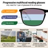 OCCI CHIARI Mens Progressive Multifocus Reading Glasses Transition Bifocal Readers(+300)