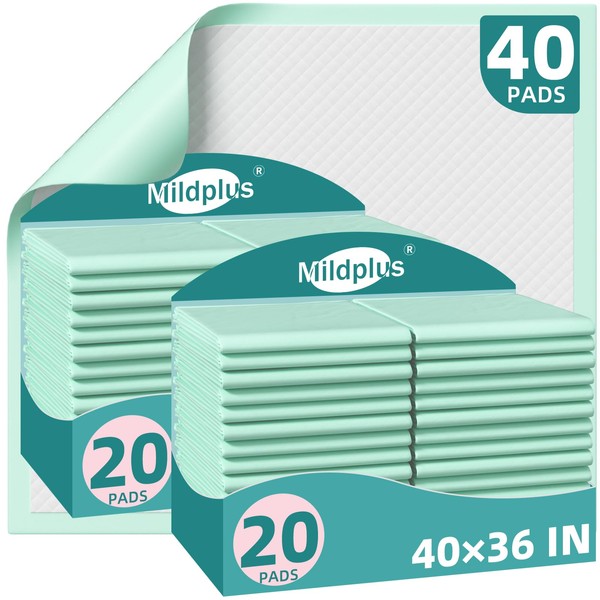 MILDPLUS Disposable Bed Pads 40"X36" Extra Large Chucks Pads for