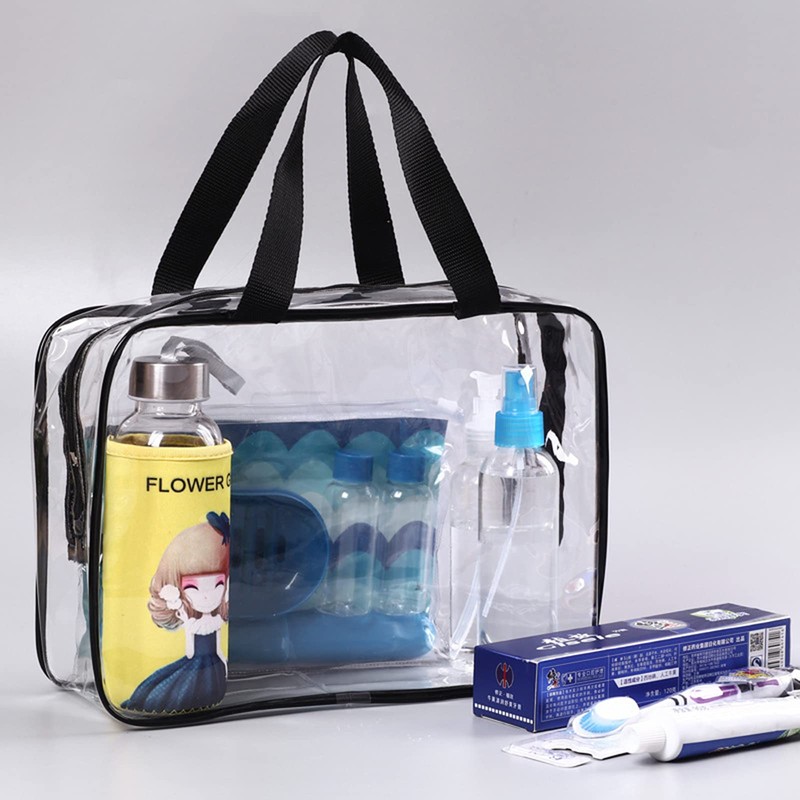 Clear Toiletry Bags, 2 Pcs Large Storage Makeup Bags Waterproof