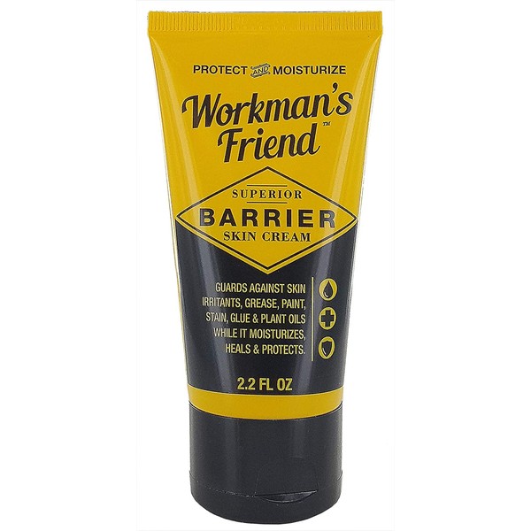 Workman's Friend Barrier Working Hand Cream | Moisturizes Skin & Provides Superior Protection from Grease, Glue, Dirt, Paint and Oils - 2.2 oz