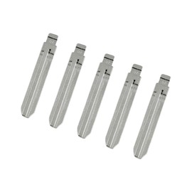 Motoforti 5pcs Metal Car Flip Remote Folding Key Blank Blade Replacement Silver Tone for Toyota Camry Corolla Rezi Long-Lasting