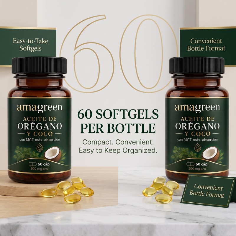 AiVitality Amagreen Aceite Oregano y Coco - 60 Softgels, Oregano