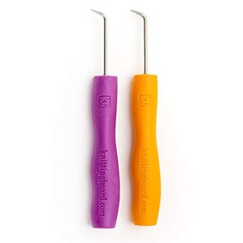 Authentic Knitting Board, Loom Knitting Ergonomic Hook & Tool (2 Pack)