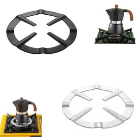 NISPOTDOR Mocha Pot Stand, Gas Ring Reducer Holder, Trivets for Moka Expresso Coffee Pot, Cast Iron Work Support Stand for Gas Hob Stoves, 2 Pack 13.5cm