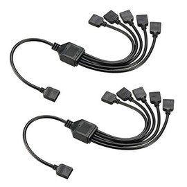 uxcell RGB Splitter Cable 1 Female to 5 Female 4 Pin Extension Connector Cord Wire for 5050 3528 LED Light Strips 30cm Length 2Pcs