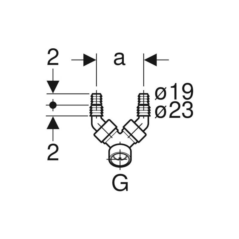 Geberit 152.767.11.1 Double Hose connector Elbow for Washing Machine