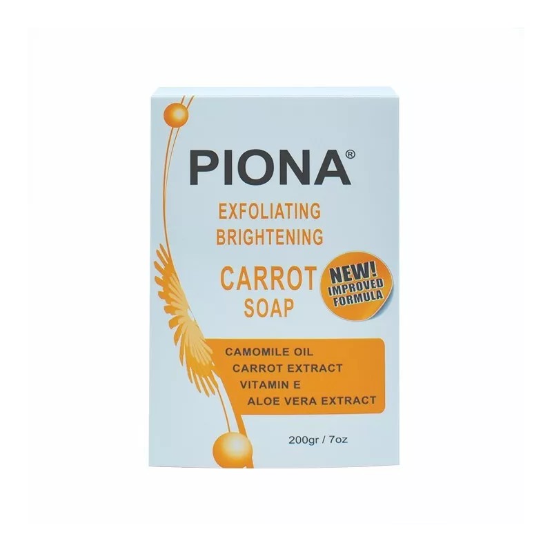 PIONA Exfoliating Brightening CARROT Soap 7 Oz. and Deluxe Soap
