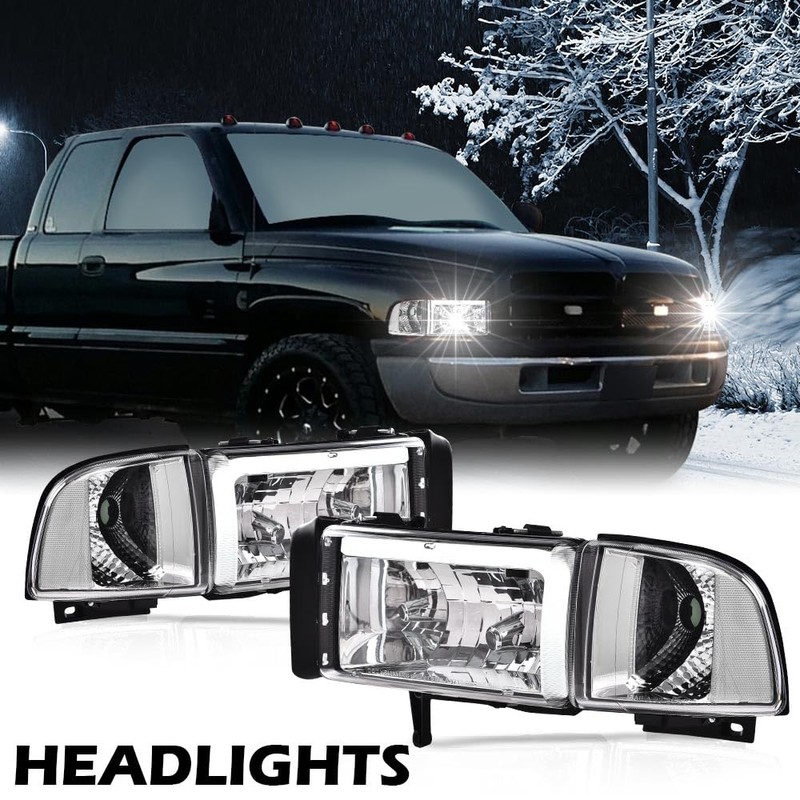 DOTCOM LED Headlights, Compatible with 1994-2001 Dodge Ram 1500/1994-2002 Ram