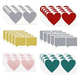 Pack of 60 labels scratch stickers, scratch labels, heart scratch cards, scratch stickers, wedding surprise scratch film, scratch off label card, heart, dialogue