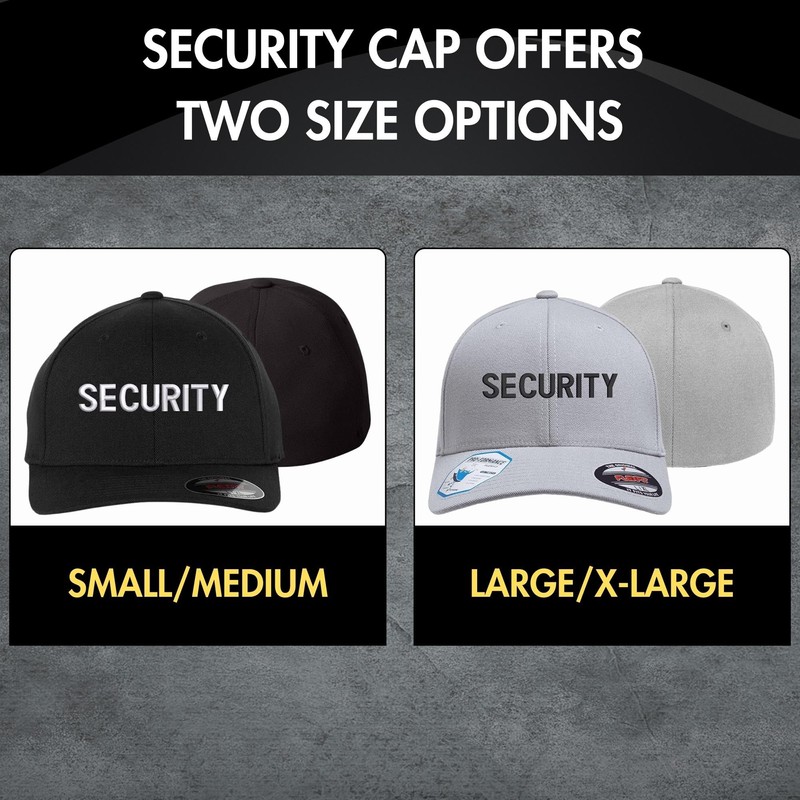 Security Fitted Baseball Hat Structured Uniform Guard Officer Pro-Formance Flexfit